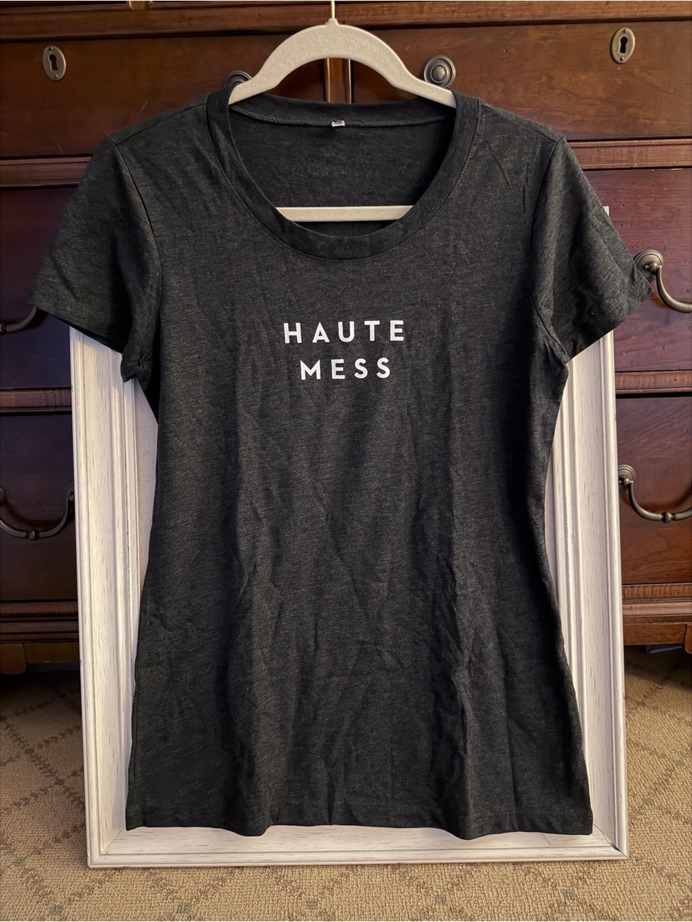 Milly dark charcoal short sleeved V-neck T-shirt NWOT S